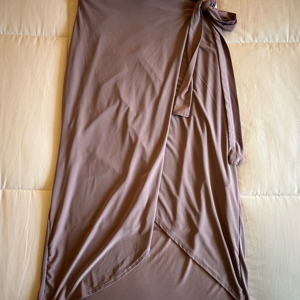 Silky Purple Wrap Skirt